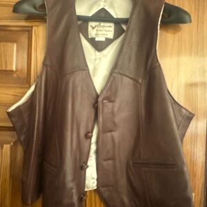 NWT Brown Sea Dream Leather Mens Vest size 46